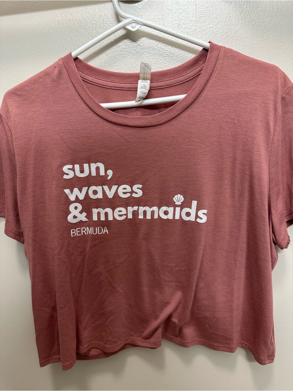 Mauve Pink Graphic Crop Tee